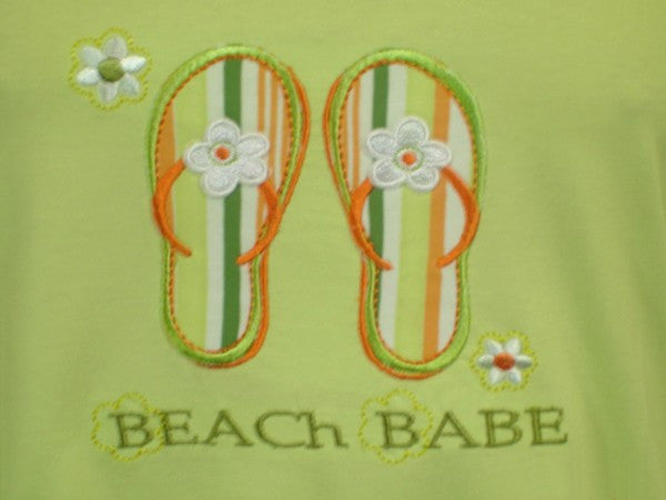 Beach Babe 100% Pure Egyptian Cotton Pajama In Lime - Anippe