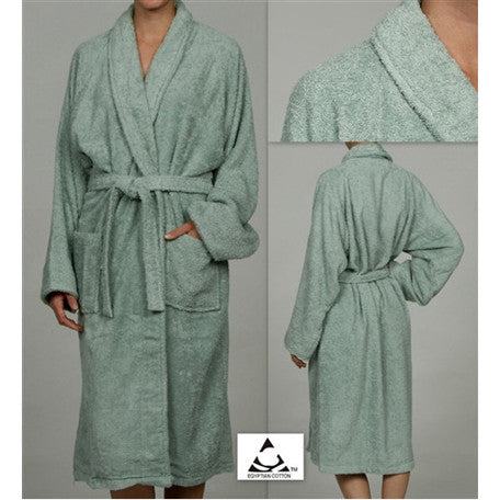 Luxury 100% Cotton Bathrobe Terry Cloth Robe Spa Robes In Sage - Anippe