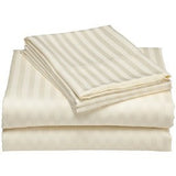 Luxury 600 Thread Count 100% Egyptian Cotton California King Sheet Set Striped In Ivory/Cream - Anippe