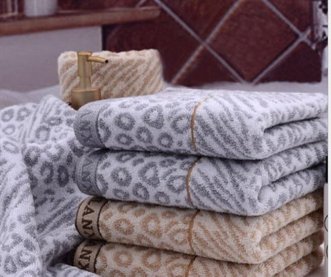 High Quality 34*75cm Hair Towel  Leopard Cotton Untwisted Yarn-dyed Jacquard Towel Brown, Grey Quick-Dry Towels  Toallas