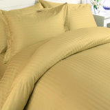 Luxury 1000 TC 100% Egyptian Cotton Queen Sheet Set Striped In Gold - Anippe