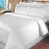 Luxury 1000TC 100% Egyptian Cotton Duvet Cover - King/Cal King Striped in White - Anippe