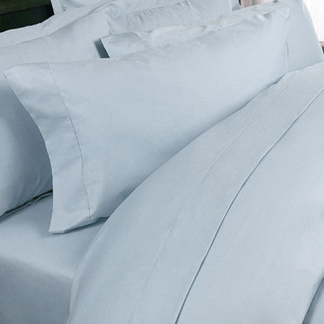 Luxury 1200 TC 100%  Cotton  Queen Sheet Set In Light Blue - Anippe