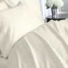 Two Luxury 800 TC King Size Pillow Cases striped in Ivory/Cream - Anippe