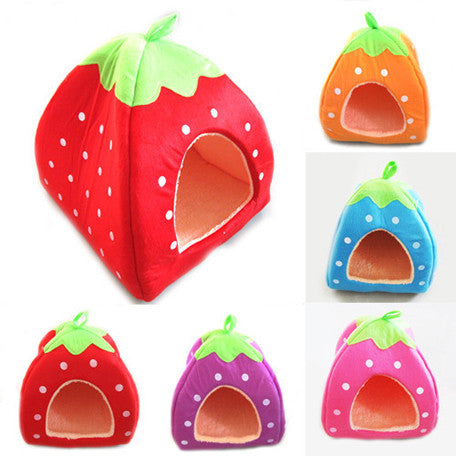 Soft Strawberry Pet Dog Cat Bed House - Anippe