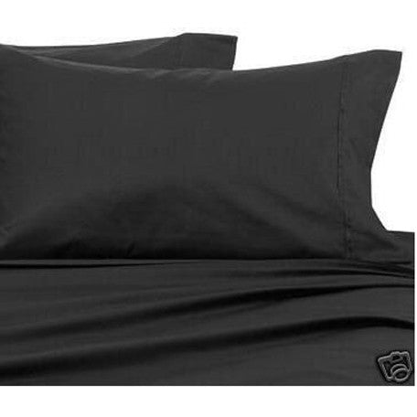 Luxury 1000 Thread Count 100% Egyptian Cotton King Sheet Set Solid In Black
