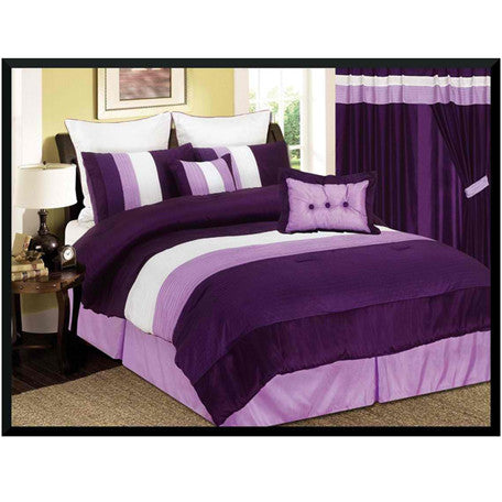 Luxury Purple 60"x84" Window Curtain with Lining and 18" Valance - Anippe