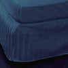 Luxury 300TC 100% Pure Egyptian Cotton Striped Bed Skirt in Navy Blue - Anippe