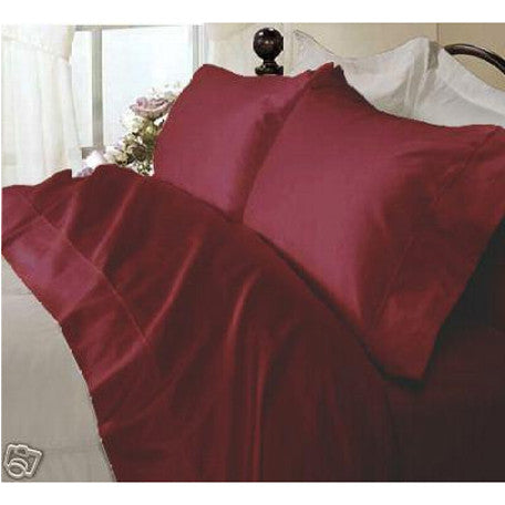 Luxury 800 TC 100% Egyptian Cotton Full Sheet Set In Burgundy - Anippe