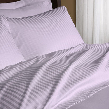 Luxury 600 TC 100% Egyptian Cotton Full Sheet Set Striped In Lavender