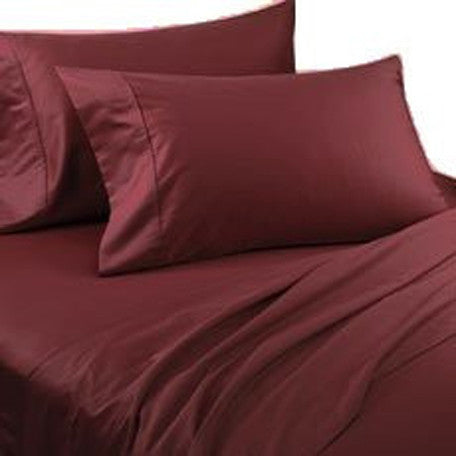 Luxury 800 TC 100% Egyptian Cotton Queen Sheet Set In Burgundy - Anippe