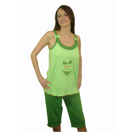 Bikini Star 100% Pure Egyptian Cotton Pajama In Green - Anippe