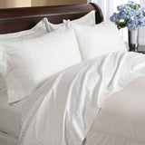 Luxury 600 Thread Count 100% Egyptian Cotton Queen Sheet Set Striped In Ivory/Cream - Anippe