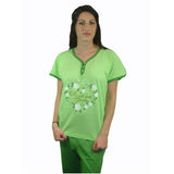 Sweet & Pretty 100% Pure Egyptian Cotton Pajama In Green - Anippe