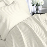 Luxury 600 Thread Count 100% Egyptian Cotton Full Sheet Set Striped In Ivory/Cream - Anippe