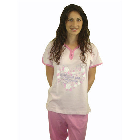 Sweet & Pretty 100% Pure Egyptian Cotton Pajama In Pale Pink