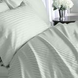 Luxury 800 TC 100% Egyptian Cotton Full Sheet Set Striped In Sage/Light Green - Anippe