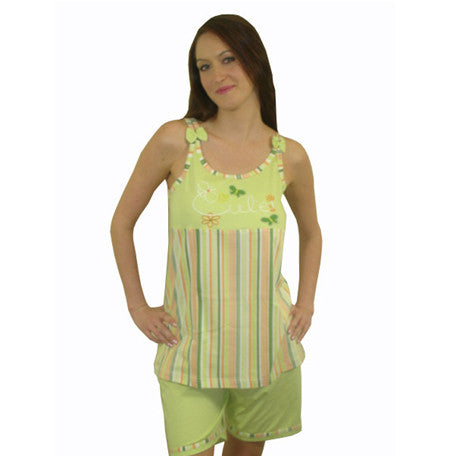 Cute 100% Pure Egyptian Cotton Pajama In Lime