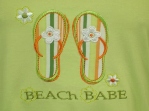 Beach Babe 100% Pure Egyptian Cotton Pajama In Lime