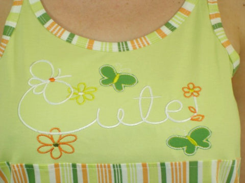 Cute 100% Pure Egyptian Cotton Pajama In Lime