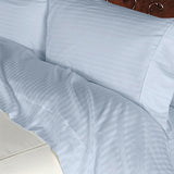 Luxury 600 Thread Count 100% Egyptian Cotton California King Sheet Set Striped In Light Blue - Anippe