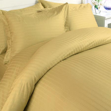 Luxury 1000TC 100% Egyptian Cotton Duvet Cover - Full/Queen Striped in Gold