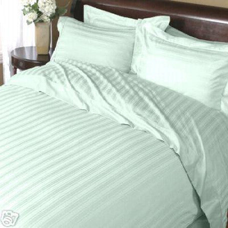 Luxury 1000TC 100% Egyptian Cotton Duvet Cover - Full/Queen Striped in Sage - Anippe