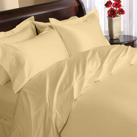 Luxury 1000TC 100% Egyptian Cotton Duvet Cover - King/Cal King Solid in Gold - Anippe