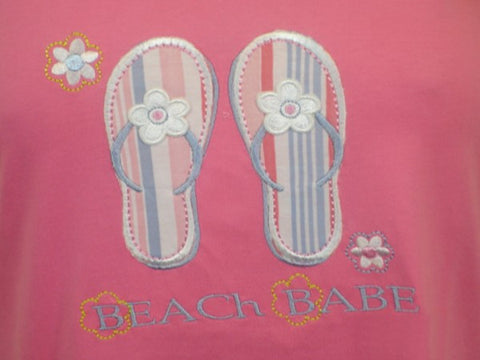 Beach Babe 100% Pure Egyptian Cotton Pajama In Fuchsia