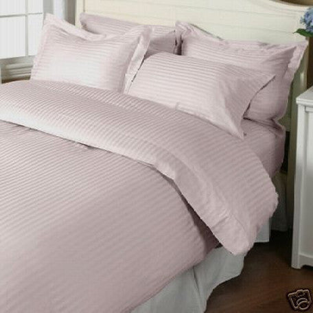Luxury 1000TC 100% Egyptian Cotton Duvet Cover - King/Cal King Striped in Rose