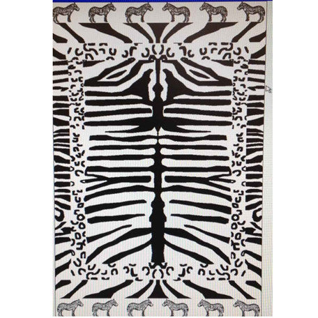 Luxury 100% Egyptian Cotton Zebra Velour Beach Towel - Anippe