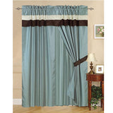 Luxury Blue 60"x84"  Window Curtain with Lining and 18" Valance - Anippe