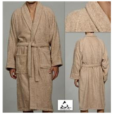 Luxury 100% Cotton Bathrobe Terry Cloth Robe Spa Robes In Taupe - Anippe