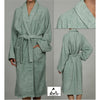 Luxury 100% Cotton Bathrobe Terry Cloth Robe Spa Robes In Sage - Anippe